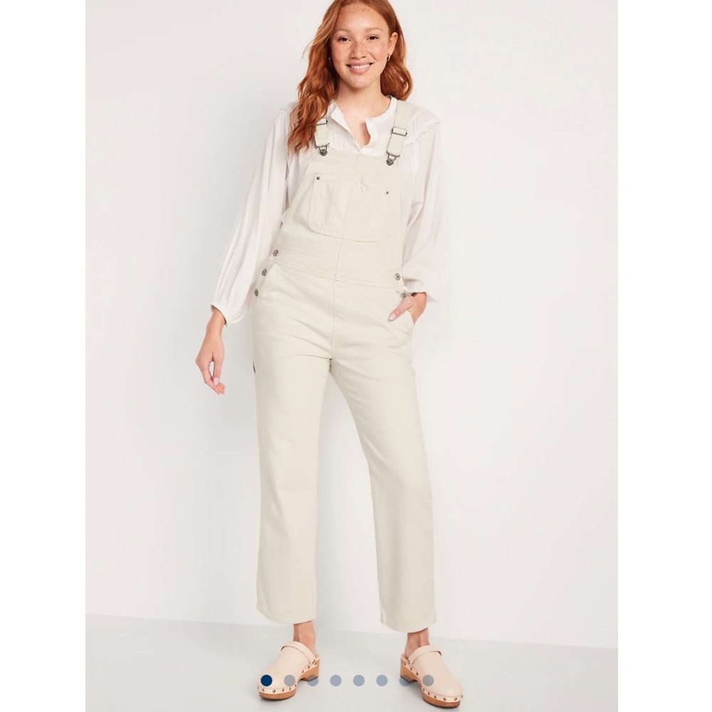 BNWT Cream/Off white overalls size 6T